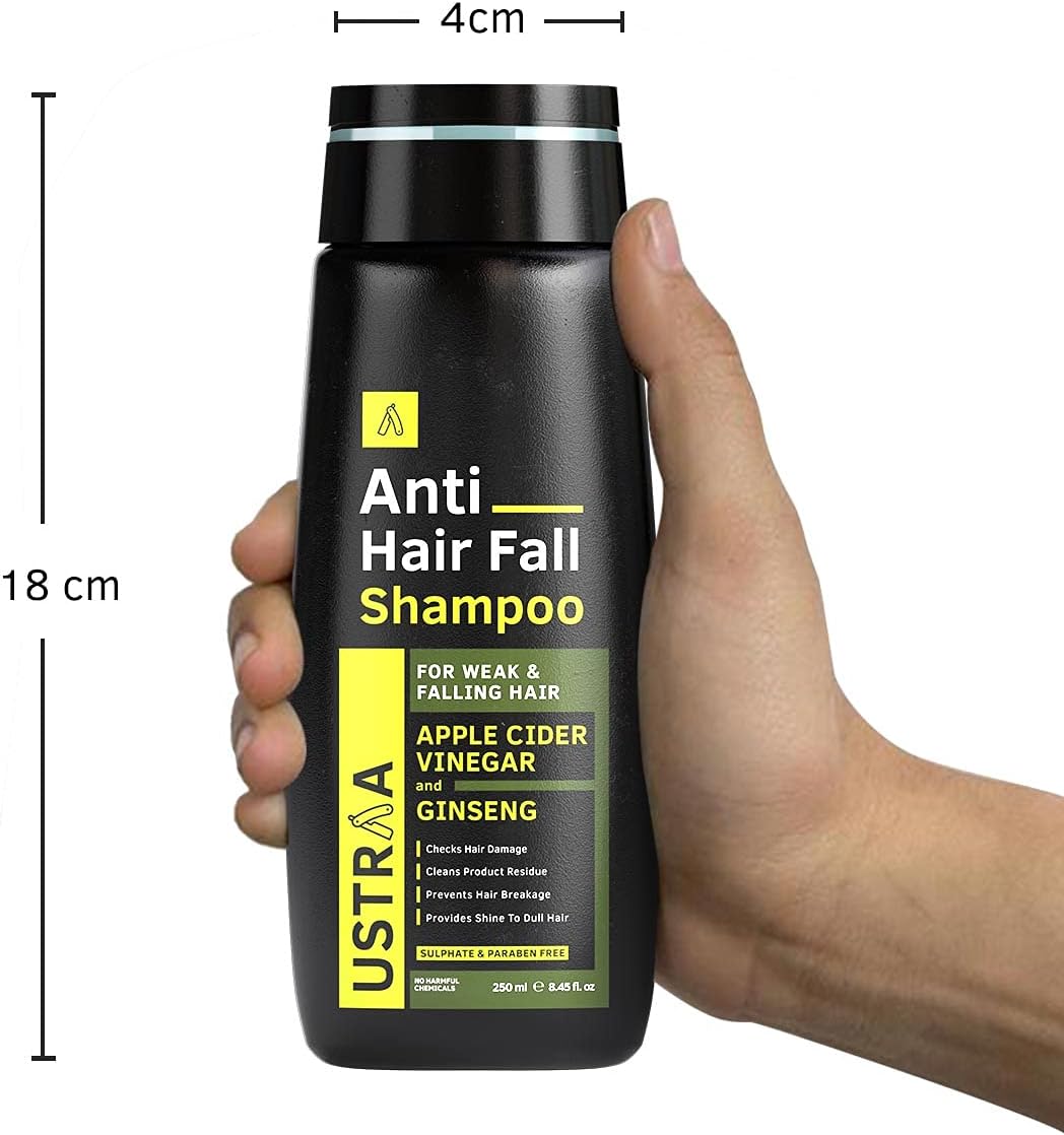 Ustraa Anti-Hair Fall Shampoo with Apple Cider Vinegar & Ginseng - 250ml - Image 8