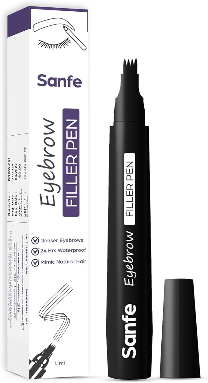 Sanfe Eyebrow Filler Pen - Black, Pack Of 1