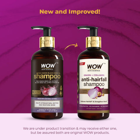 Wow Skin Science Onion Shampoo - 300 Ml (Pack Of 2)