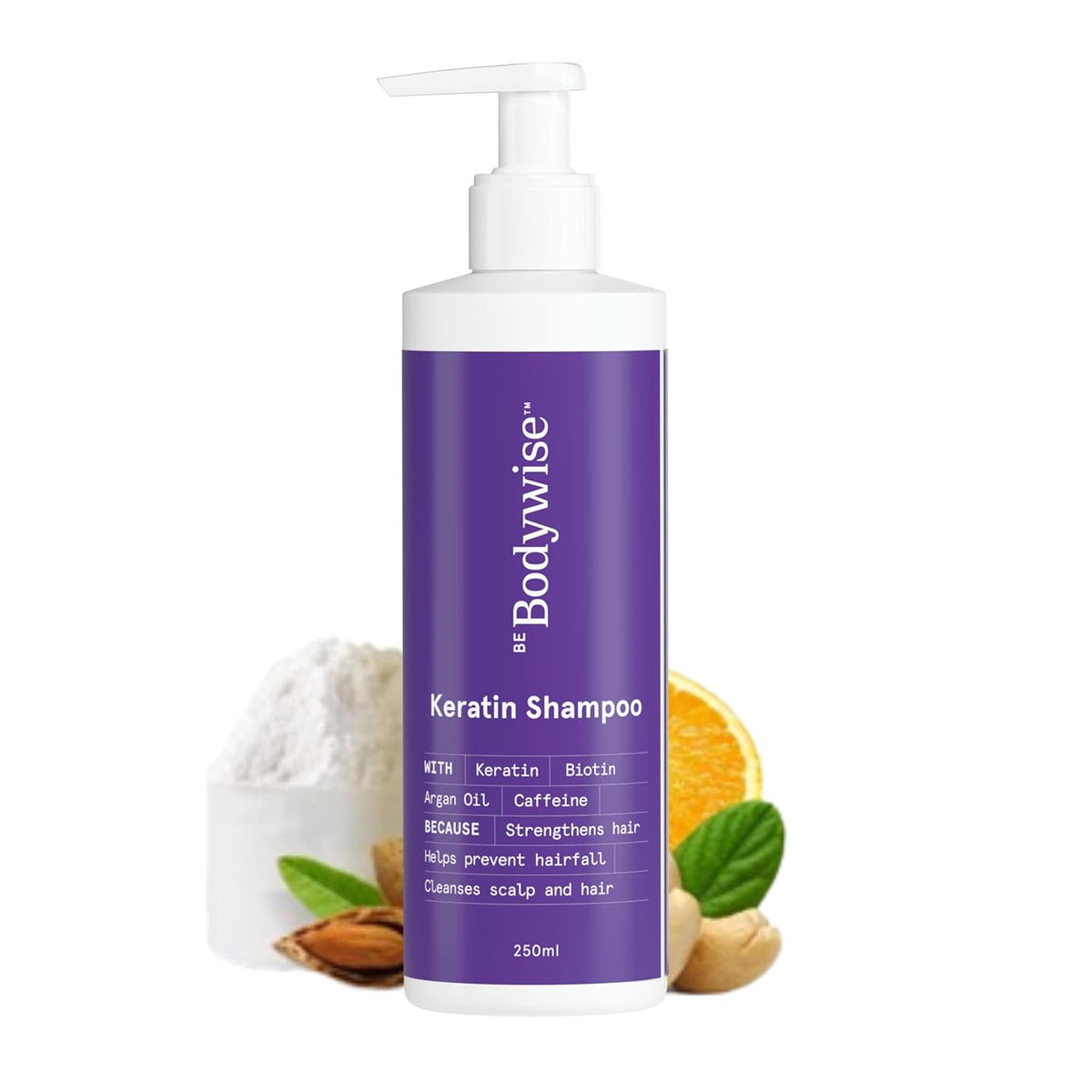 Be Bodywise Keratin Shampoo - Paraben & Sulphate Free, 250ml