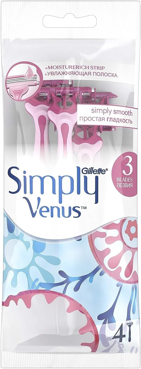 Gillette Venus Simply Venus 3 Plus Disposable Razors - 4 Count