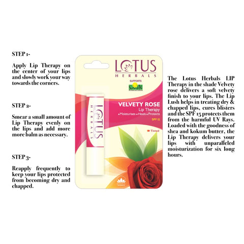 Lotus Herbals Lip Therapy - Velvety Rose 4g