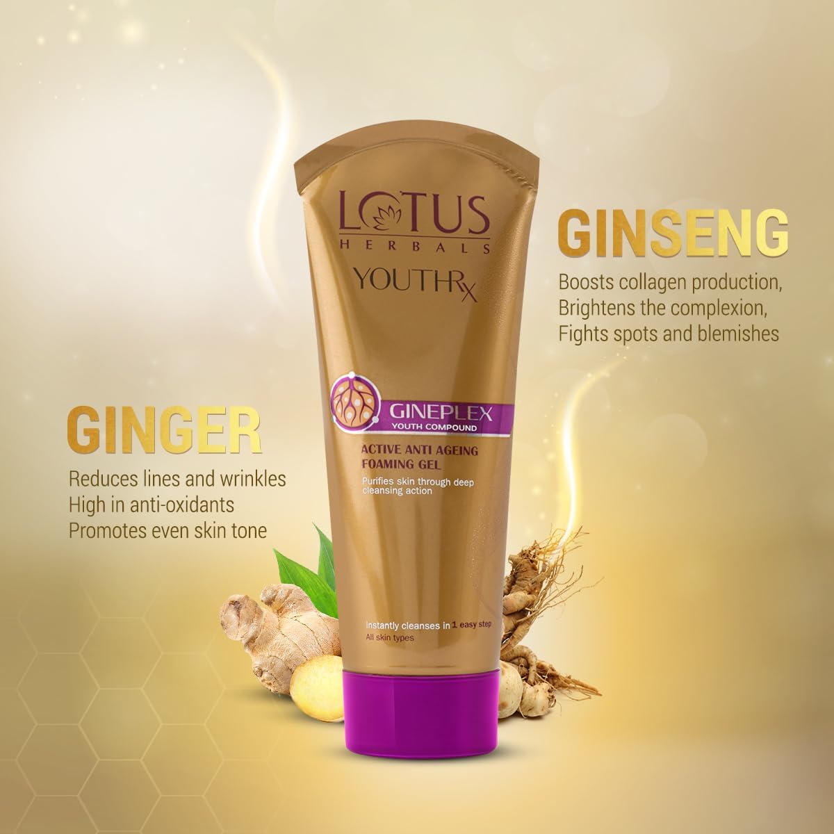 Lotus Herbals YouthRx Active Anti Ageing Foaming Gel - 100g - Image 3