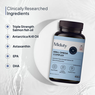 Miduty Antarctic Fish Krill Oil Softgels - Triple Strength Omega-3 with Astaxanthin - 60 Capsules - Image 4