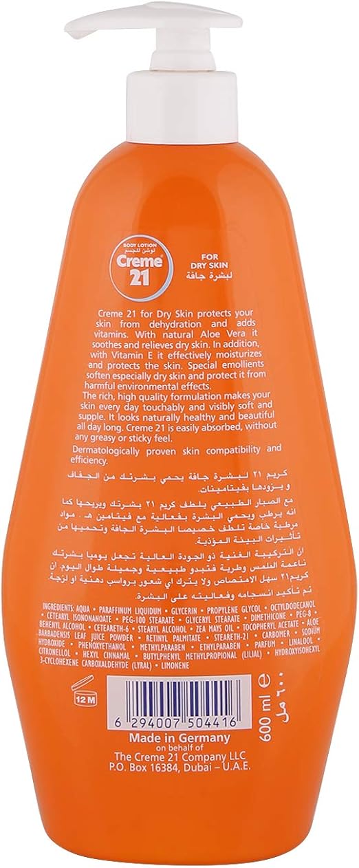 Creme21 Body Lotion for Dry Skin - Moisturising Care - 600ml - Image 4