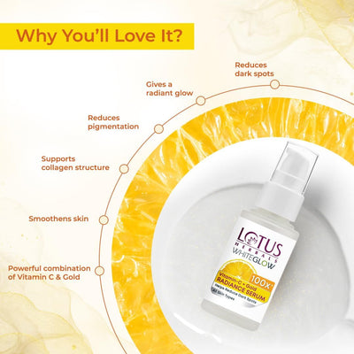 Lotus Herbals Face Serum with Vitamin C + Gold for Radiance - 30ml - Image 3