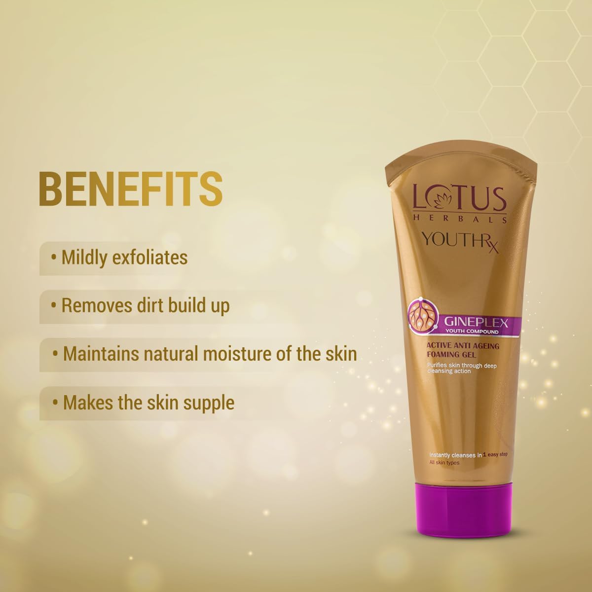 Lotus Herbals YouthRx Active Anti Ageing Foaming Gel - 100g - Image 2