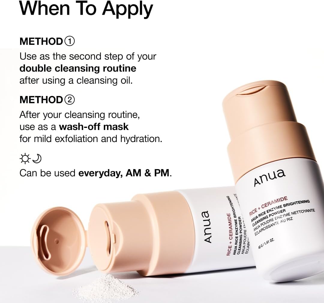 Anua Rice Enzyme Brightening Cleansing Powder with Ceramides - 40g - Image 7