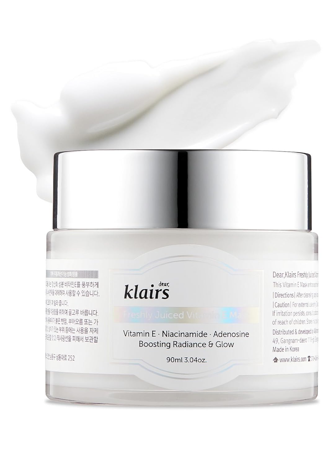 Dear Klairs Vitamin E Mask - Moisturizer with Niacinamide & Adenosine, 90ml