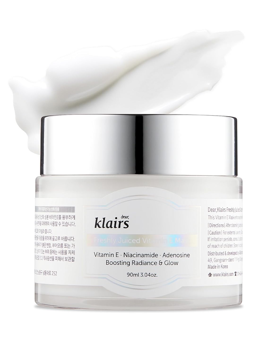 Klairs [ ] Freshly Juiced Vitamin E Mask, Moisturizer, Boost the Effect Viatmin C, Niacinamide, Adenosine, 90ml, 3.04oz