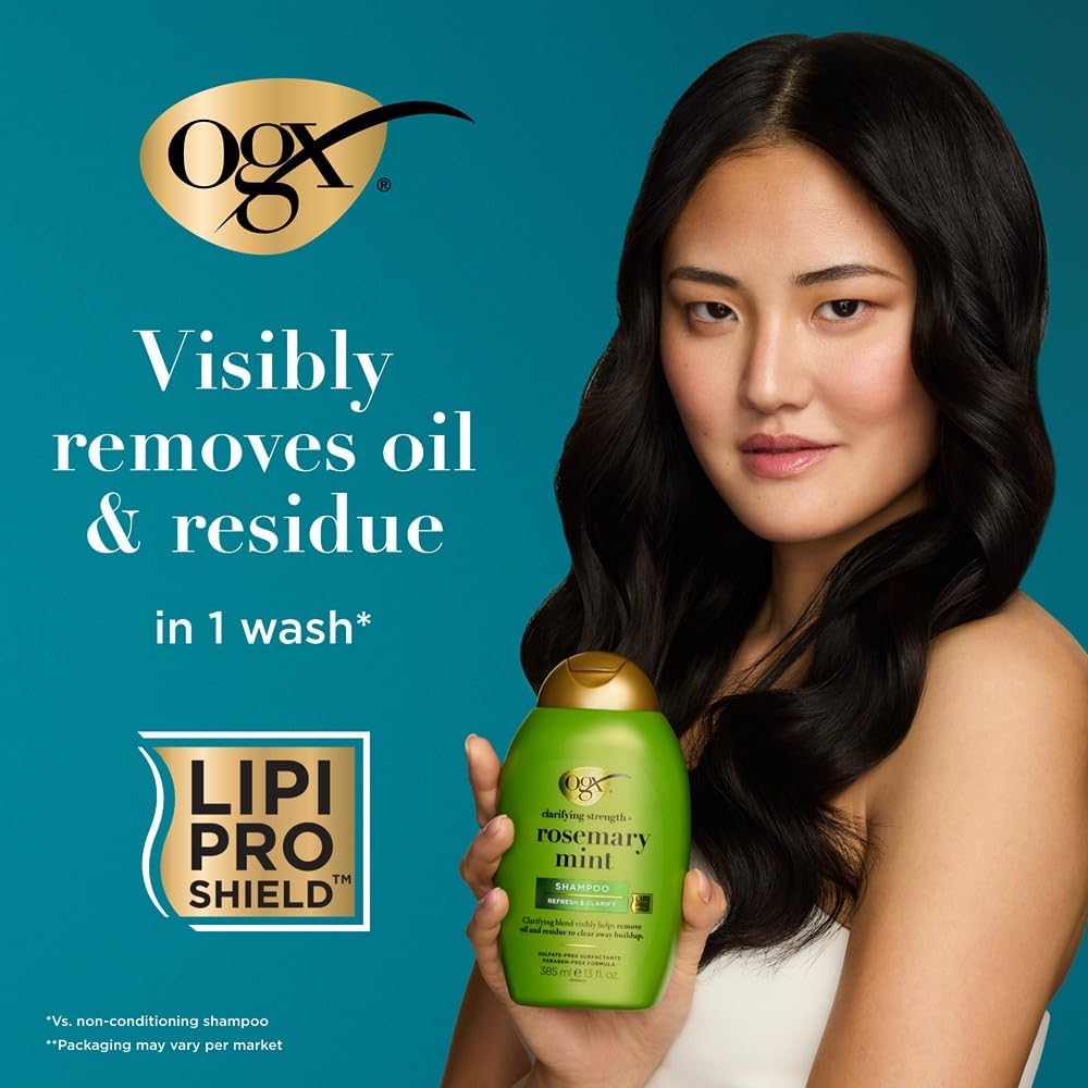OGX Rosemary Mint Shampoo - Clarifying & Sulfate-Free - 385ml - Image 2