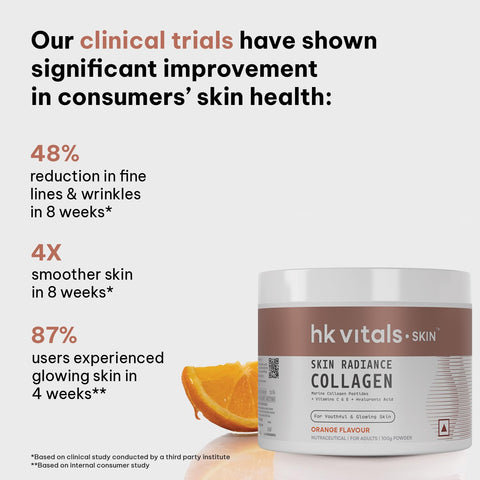مكمل الكولاجين البحري من إتش كيه فيتالز (برتقالي، ١٠٠ غرام) وزجاجة شرب (رمادية، ٣٠٠ مل) | عبوة كومبو