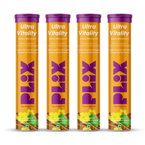 Plix Ultra Vitality Orange Burst 15 Effervescent Tablets (4/Pack)