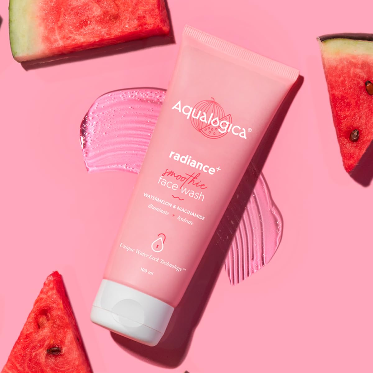 AQUALOGICA Radiance+ Smoothie Face Wash - Watermelon & Niacinamide, 100ml - Image 8