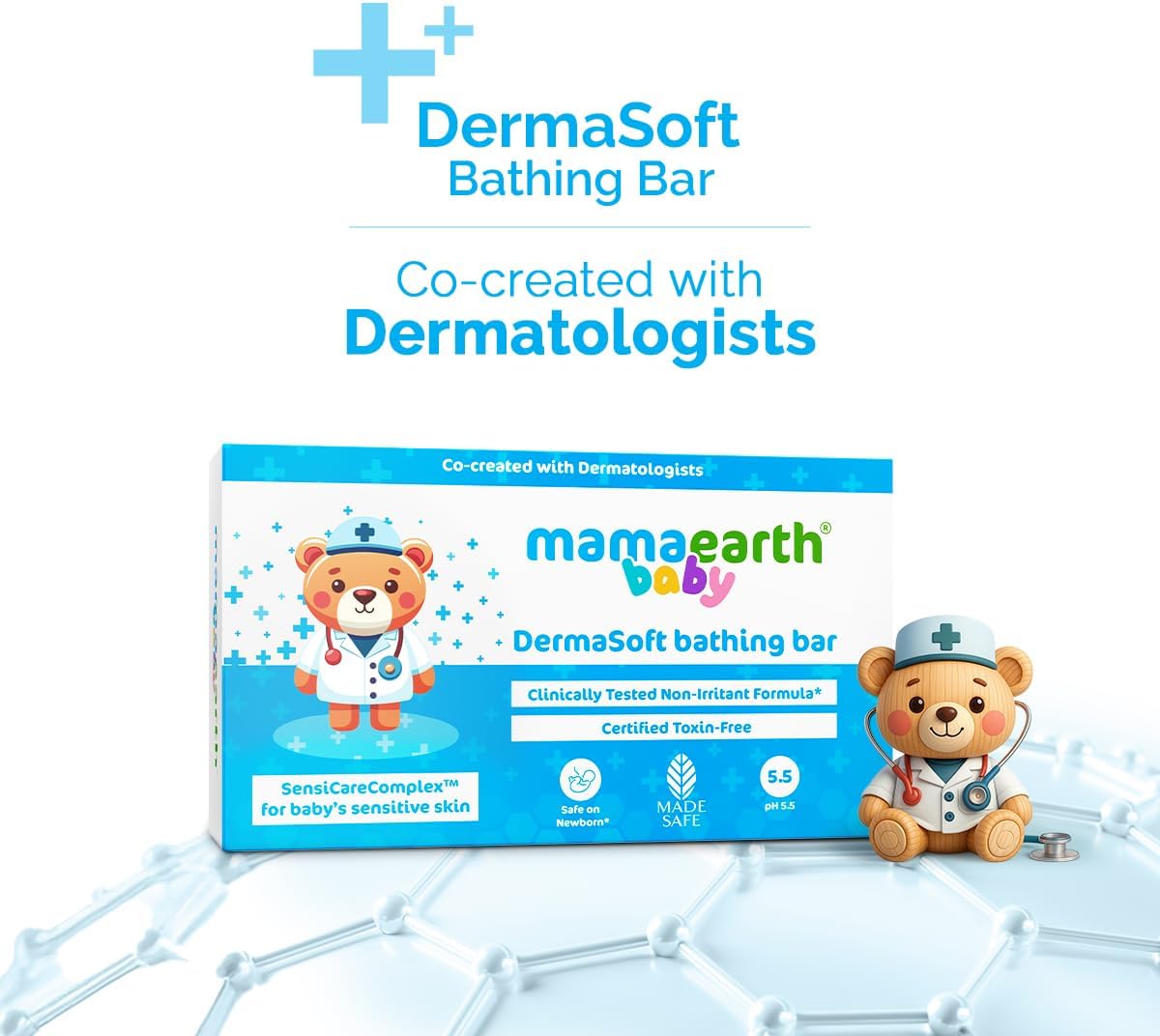 Mamaearth Baby DermaSoft Bathing Bar - SensiCareComplex™, 75g - Image 2
