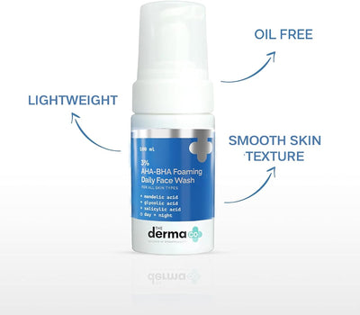 The Derma Co 3% AHA BHA Foaming Cleanser - 100ml for Acne-Prone Skin - Image 3
