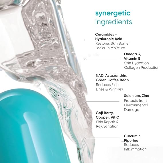 Beautywise Dual Action Skin Resilience with Hyaluronic Acid & Astaxanthin - 60 Capsules - Image 3