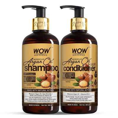 Wow Skin Science Moroccan Argan Oil Shampoo & Conditioner Set - 600ml