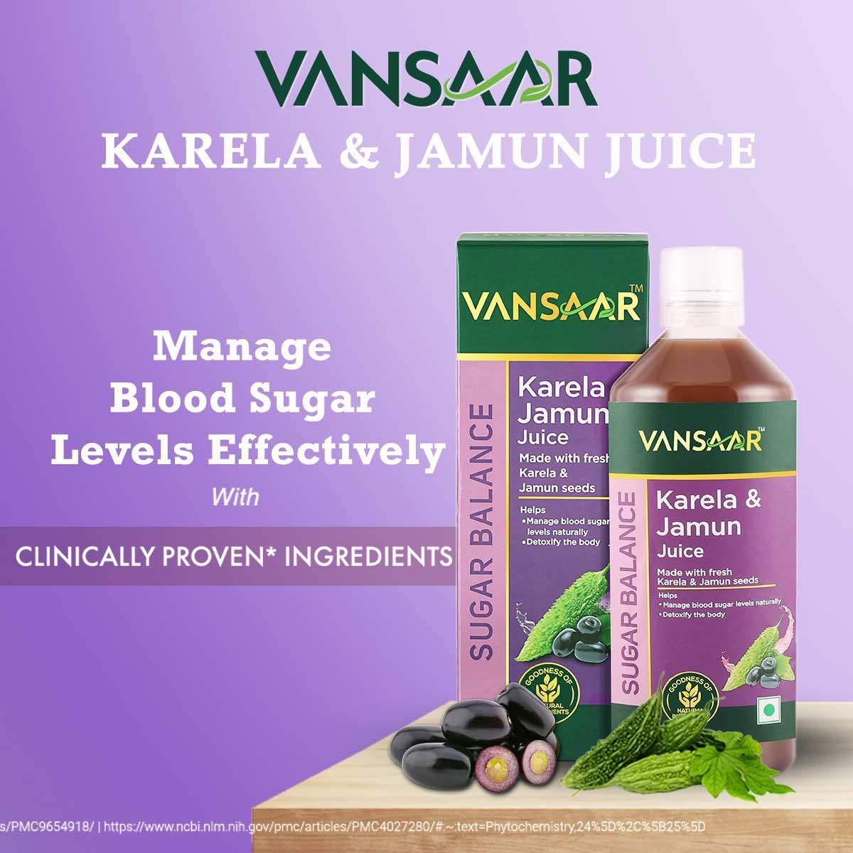 Vansaar Karela Jamun Juice - Functional Hydration, 1 Litre - Image 3