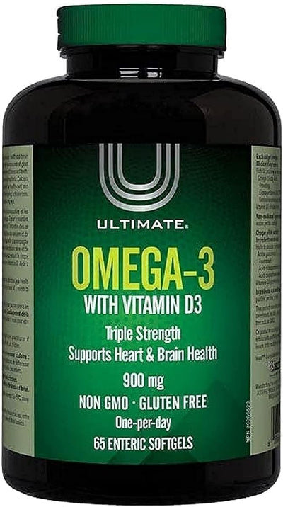 Ultimate Omega-3 900mg with Vitamin D3 65 Softgels - Triple Strength