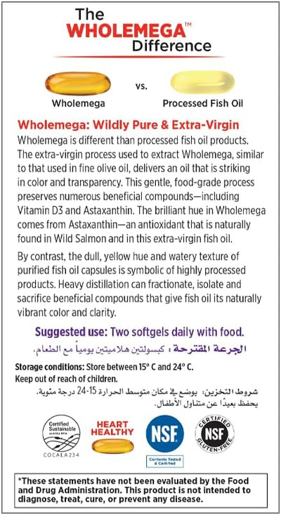 New Chapter Wholemega Whole Fish Oil 1000mg - 120 Softgels - Image 4