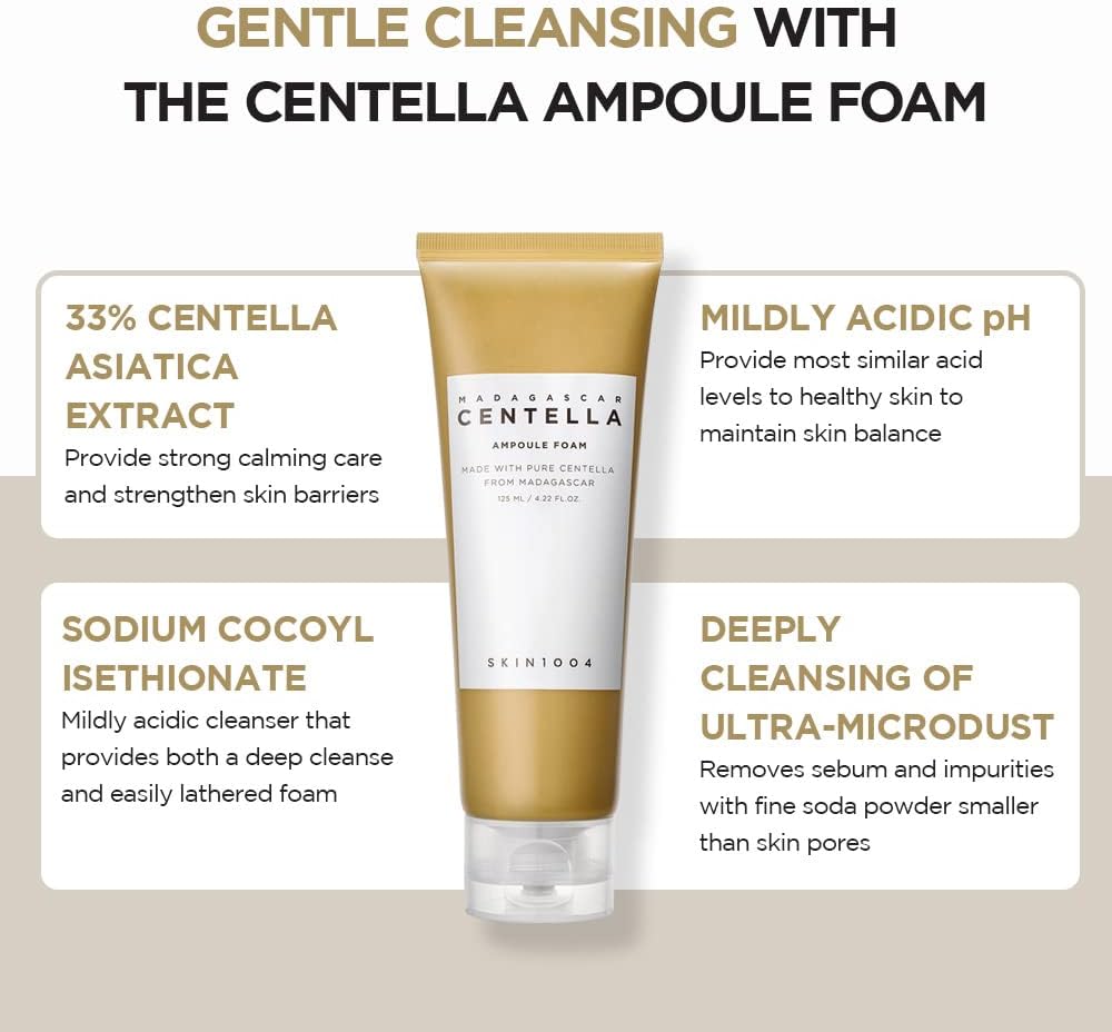 Skin1004 Madagascar Centella Ampoule Foam Face Cleanser, 125ml - Image 5