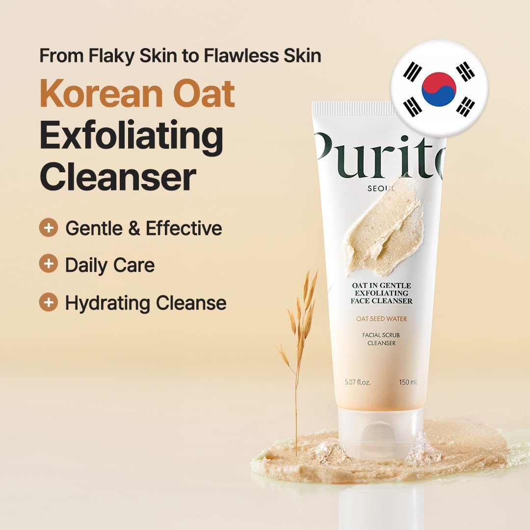 Purito Oat Gentle Exfoliating Facial Scrub Cleanser - 150ml - Image 3