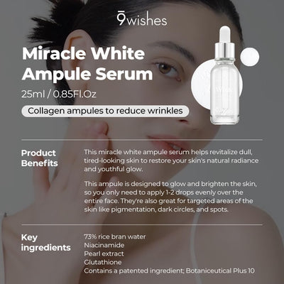 9Wishes Miracle White Ampule Serum - Facial Treatment, 25ml - Image 2