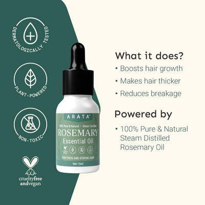 Arata Rosemary Essential Oil Hair Treatment & Oil - 15ml - Image 2