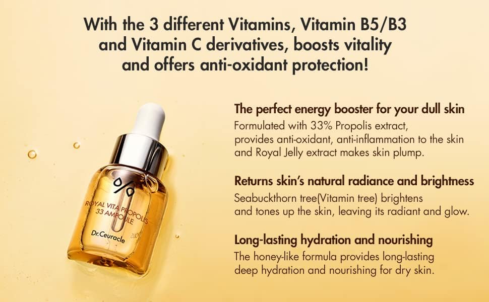 Dr. Ceuracle Royal Vita Propolis 33 Ampoule - Propolis & Vitamin Serum, 15ml - Image 2