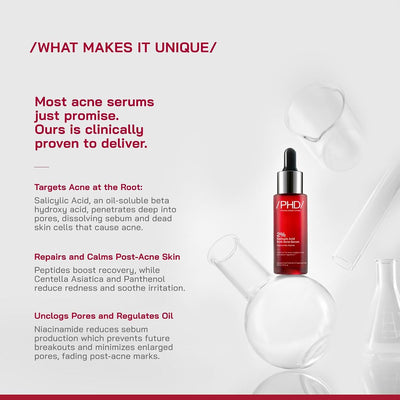PHD 2% Salicylic Acid Anti-Acne Face Serum with Niacinamide & Peptides - 30ml - Image 5