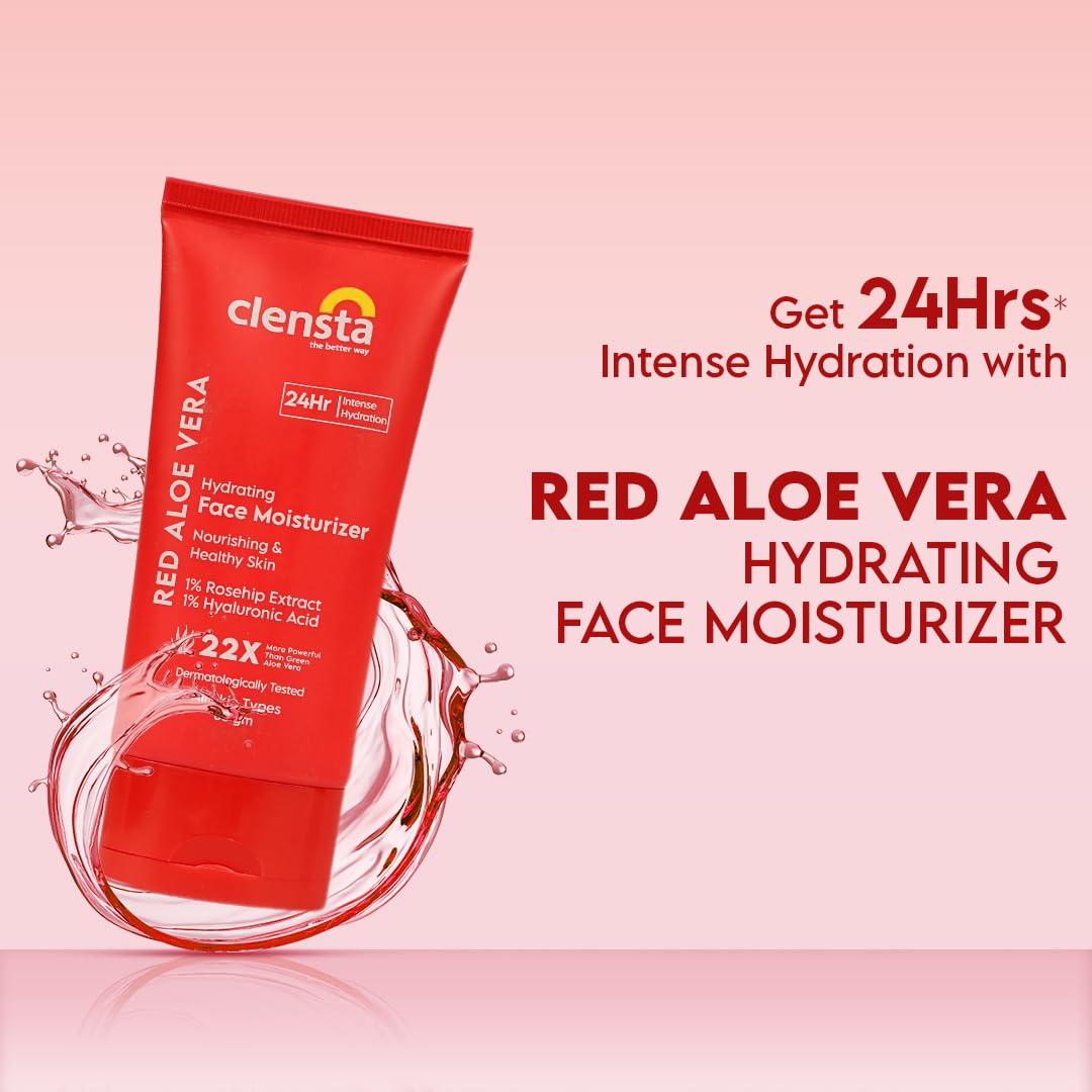 Clensta Face Moisturiser with Red Aloe Vera - Hydrating 80ml - Image 2