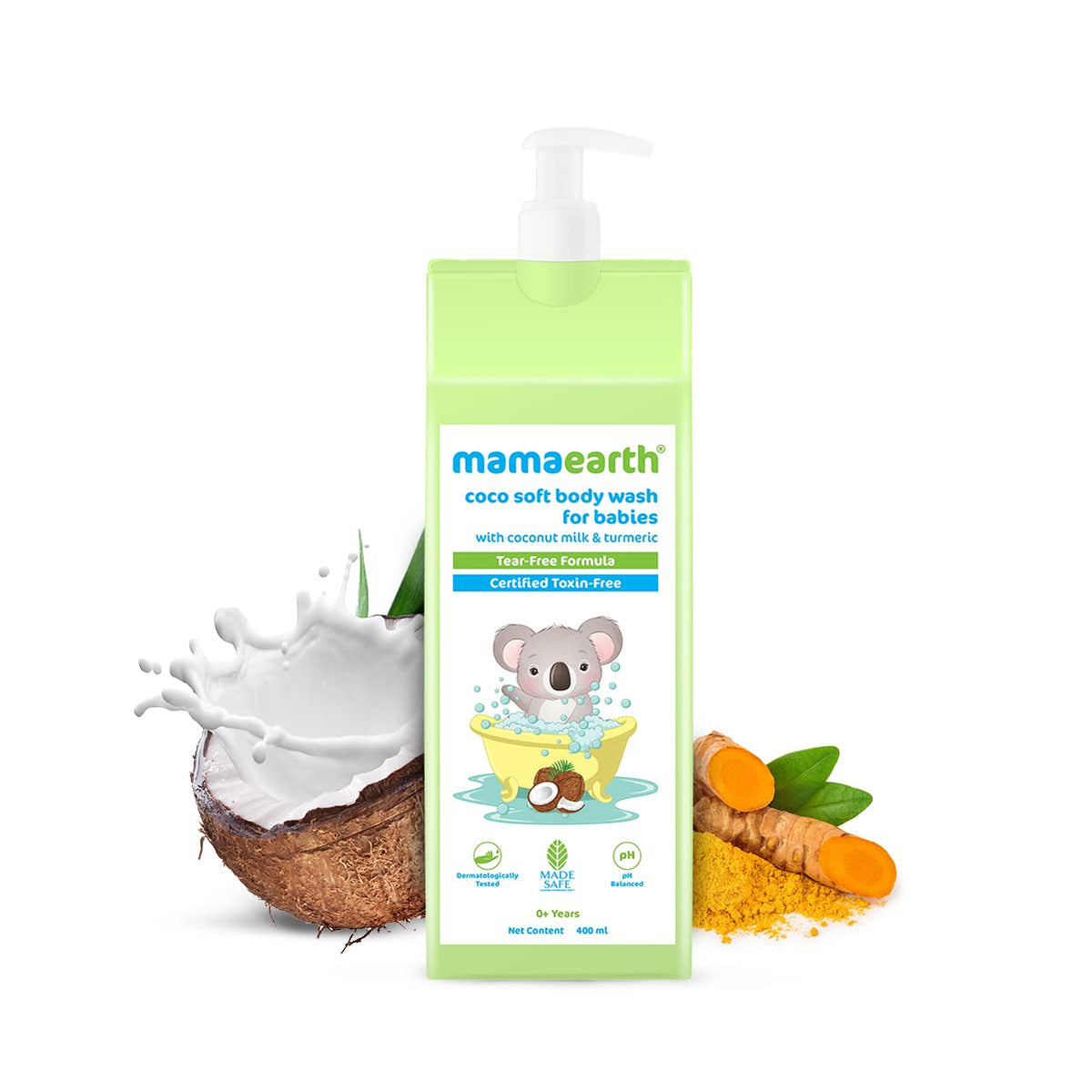 Mamaearth Coco Soft Body Wash for Babies with Coconut Milk & Turmeric - 400ml - Image 2