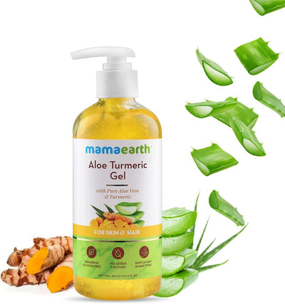 Mamaearth Aloe Turmeric Gel for Skin & Hair - 100% Pure Aloe Vera, Turmeric & Vitamin E - 300ml - Image 2