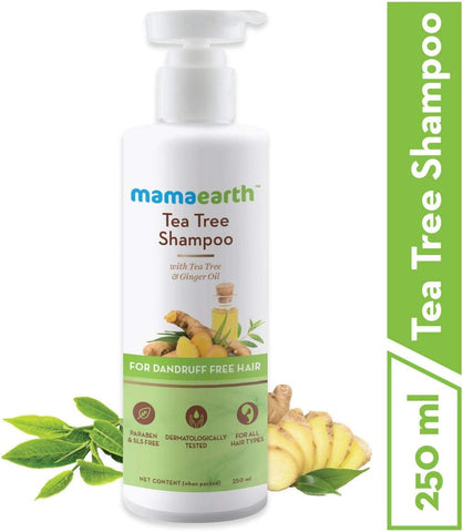 MAMAEARTH Tea Tree Shampoo For Dandruff Free Hair, 250 Ml
