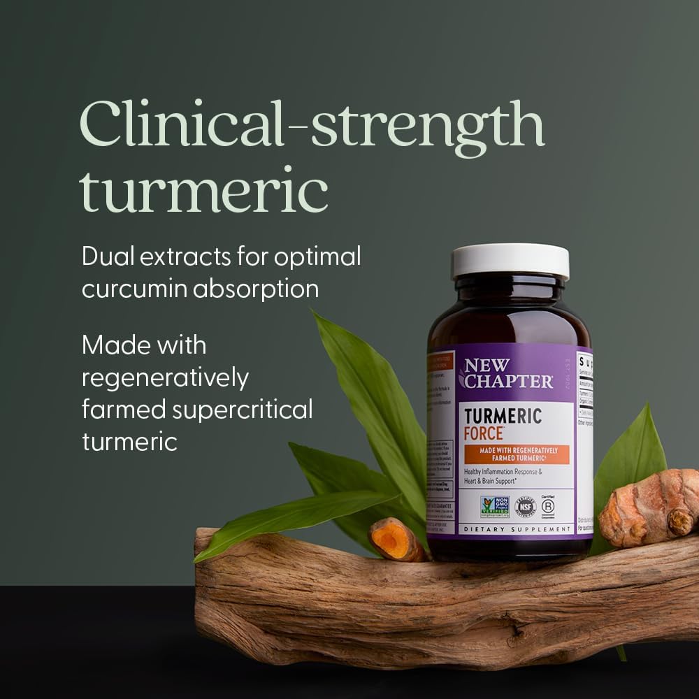 New Chapter Herbal & Ayurvedic Turmeric Force - 30 Vegetarian Capsules - Image 4