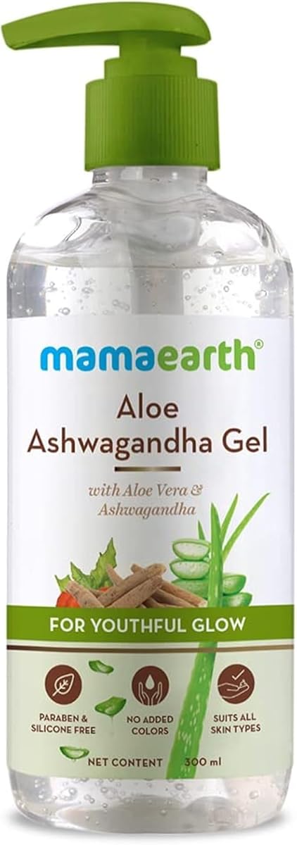 Mamaearth Aloe Ashwagandha Face Gel - Aloe Vera & Ashwagandha, 300ml