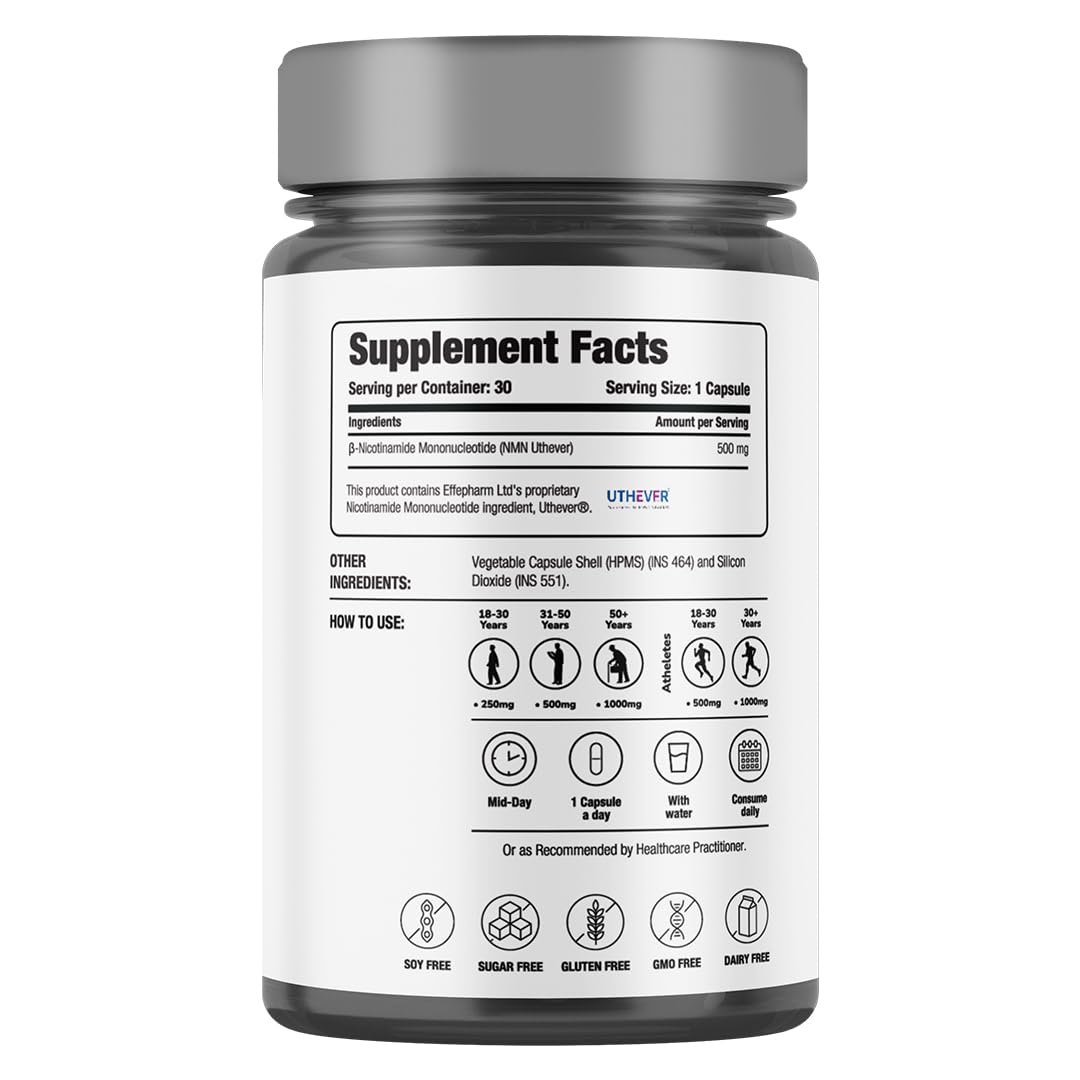 Decodeage - Uthever NMN 500mg Capsules, Vegan, 30 Count - Image 3