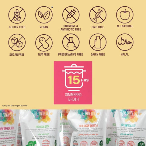 Fresh Vegan Broth - 500ml Pouch pack of 3