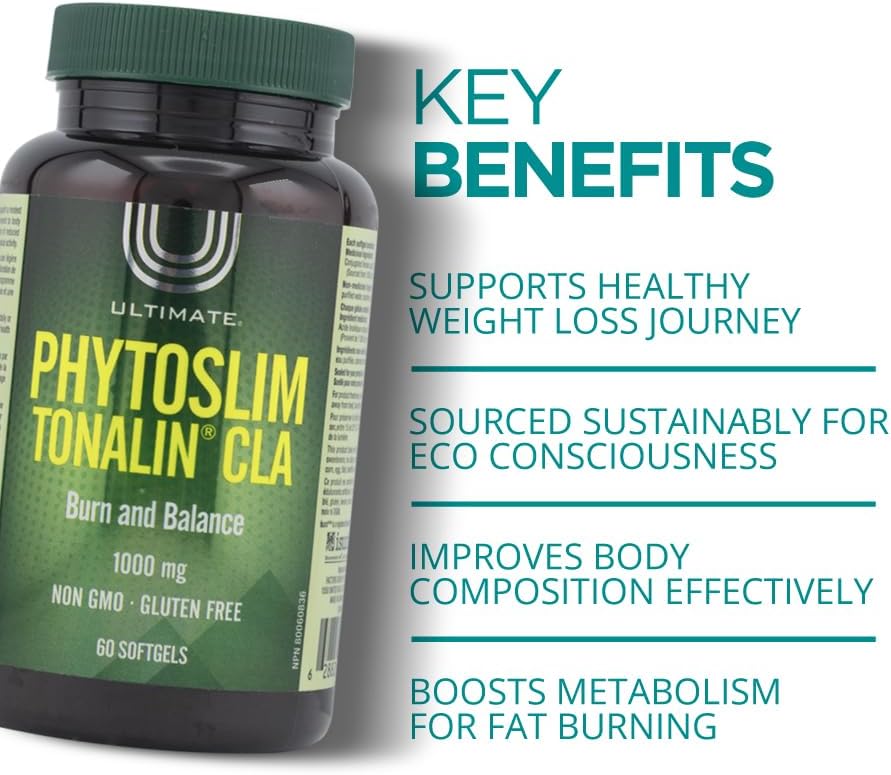 Ultimate Phytoslim Tonalin CLA Softgels - 1000mg, 60 Count - Image 2