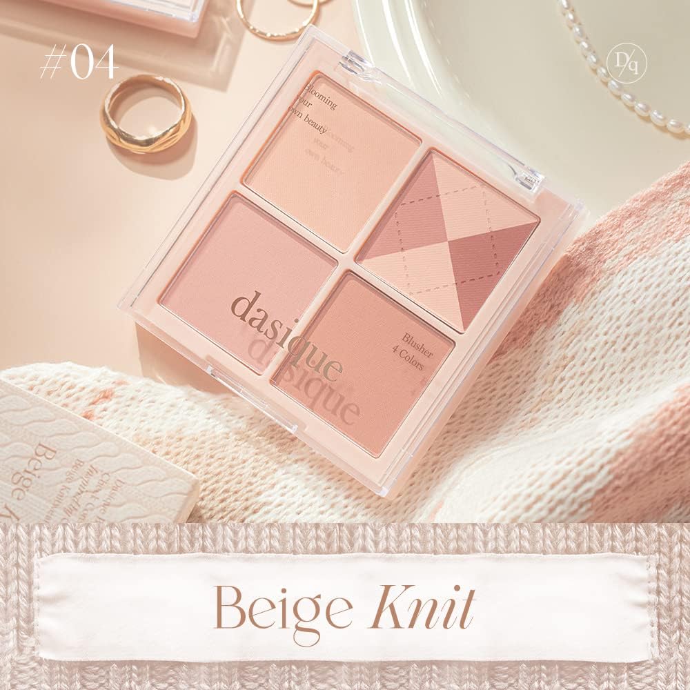 Dasique Blending Mood Cheek Palette #04 Beige Knit with Natural Lecithin - 4 Shades - Image 2
