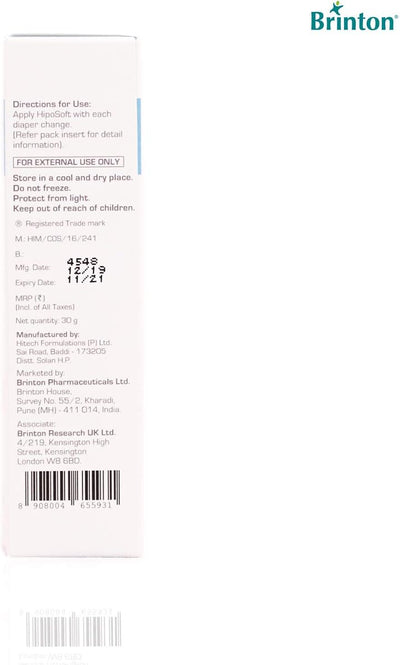 Brinton HipoSoft Diaper Rash Cream - Natural Blend with Zinc Oxide, 30g - Image 4