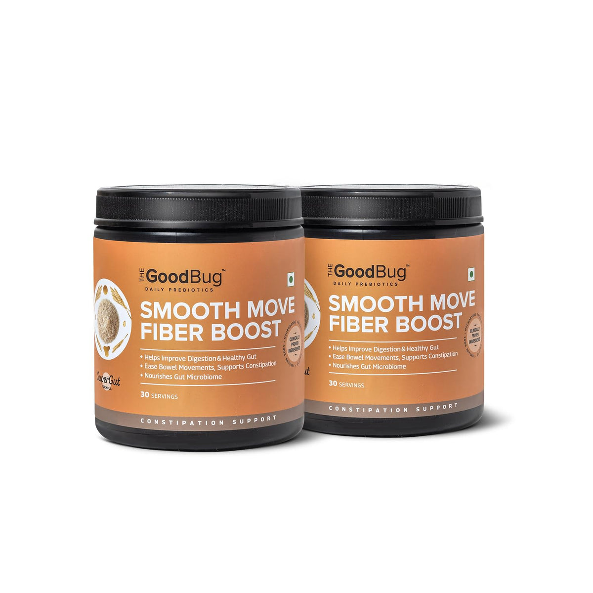 The Good Bug Smooth Move Fiber Boost Powder 30 Servings (Pack of 2)