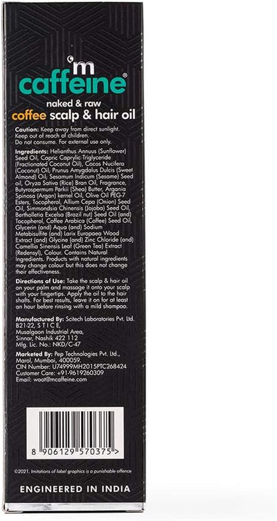 mCaffeine Naked & Raw Coffee Scalp & Hair Oil - Hair Treatment, 100ml - Image 4