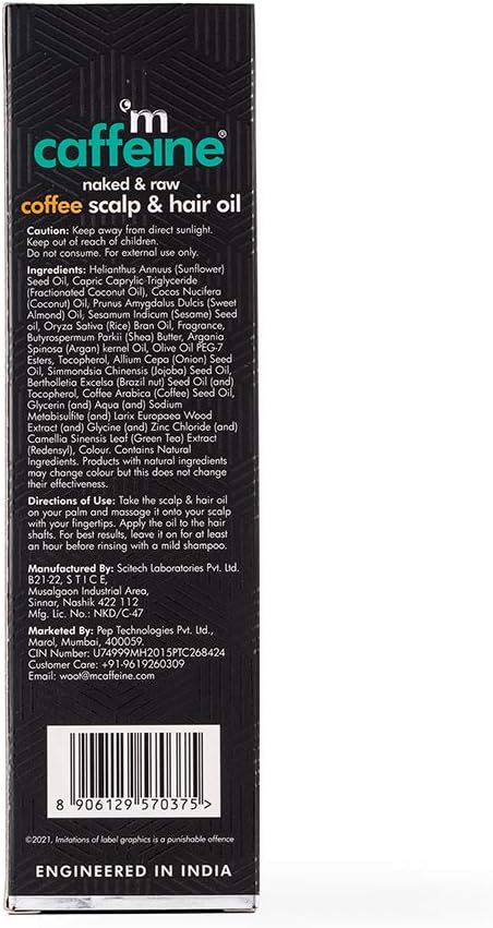 mCaffeine Naked & Raw Coffee Scalp & Hair Oil - Hair Treatment, 100ml - Image 4