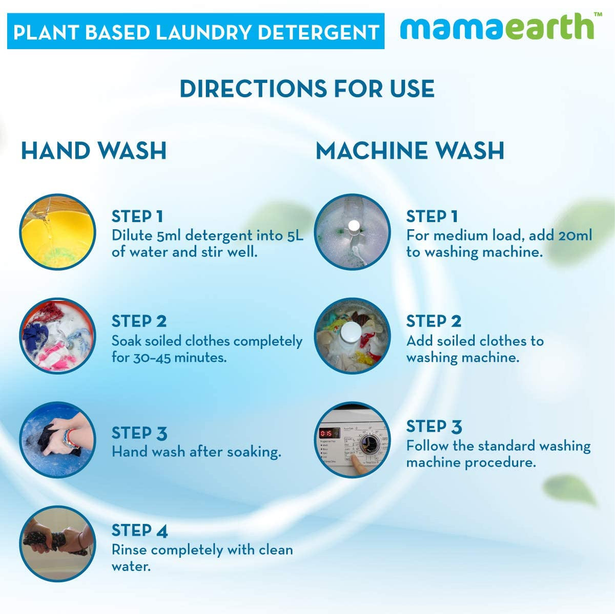 Mamaearth Plant Based Laundry Detergent Liquid - 1000 ml - Image 8