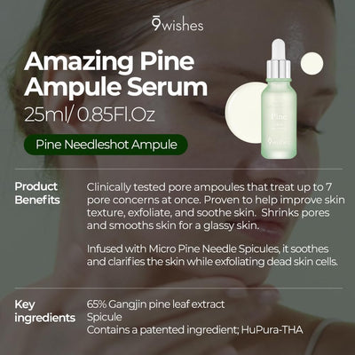 9Wishes Amazing Pore Serum with Pine Needle Spicules - 25ml - Image 2