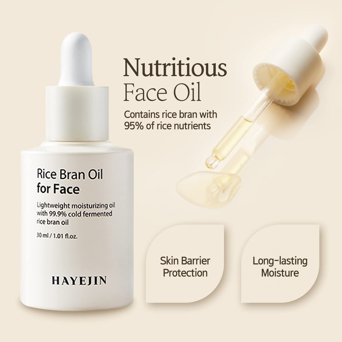 Hayejin Rice Bran Oil Face Moisturiser, 30 ml - Image 7