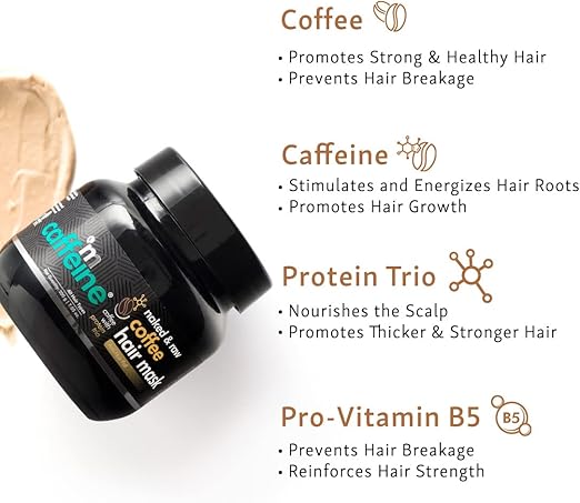 mCaffeine Naked & Raw Coffee Hair Mask - Hair Treatment - 200 gm - Image 3