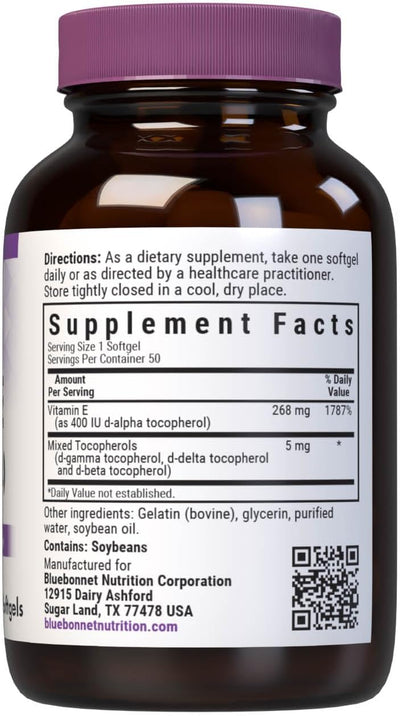 BlueBonnet Vitamin E 400 IU Softgels, 50 Servings - Image 2